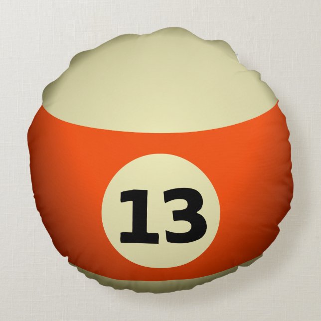 Coussins Ronds Boule de billard nombre 13 (Dos)