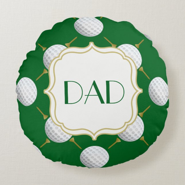Coussins Ronds Boule de golf personnalisable et Tee - shirts sur  (Devant)