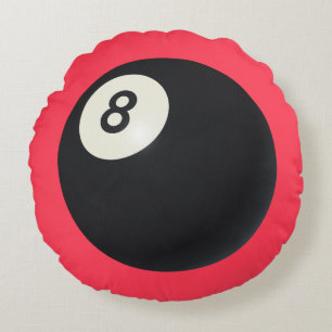 Coussins Ronds Boule huit Y2K Snooker 90s Rouge