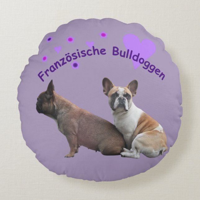 Coussins Ronds Bouledogue français (Devant)