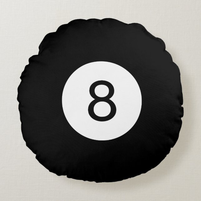 Coussins Ronds Boules de billard solides et éclatantes #8 Collect (Devant)