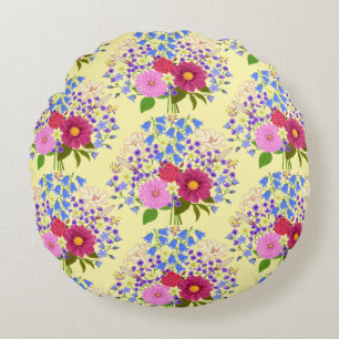Coussins Ronds Bouquet de fleurs Jaune