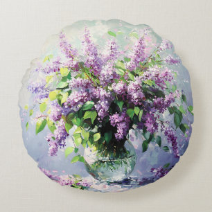 Coussins Ronds Bouquet de lilas en fleurs de lavande