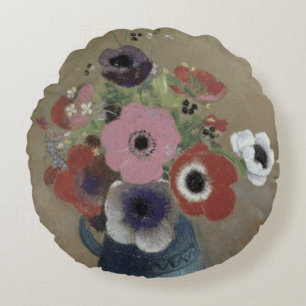 Coussins Ronds Bouquet des anémones