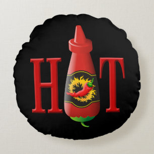Coussins Ronds Bouteille de sauce chaude