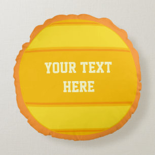 Coussins Ronds BOUTON Bandes RONDES orange jaune + votre idée