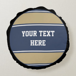Coussins Ronds BOUTON Brayures RONDES bleu beige gris + votre idé
