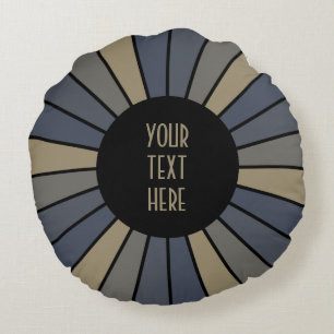 Coussins Ronds BOUTON RAYS XII + votre photo, texte, monogramme