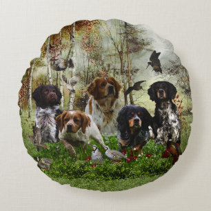 Coussins Ronds Bretagne Espagnols, chasse aux oiseaux