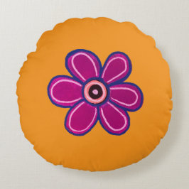 Coussins Ronds Bright Abstrait Flower Art