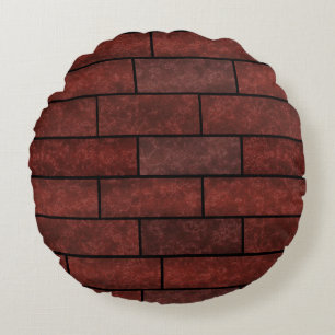 Coussins Ronds briques de pierre sans charme mur marron orange co