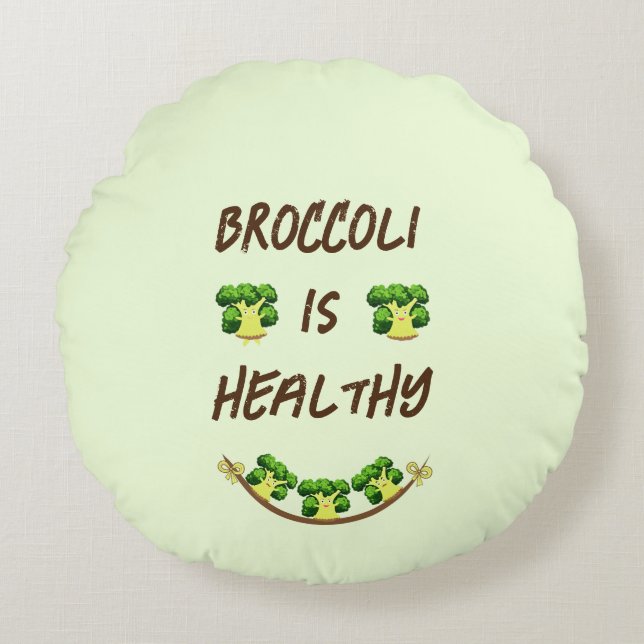 Coussins Ronds Brocoli mou (Devant)