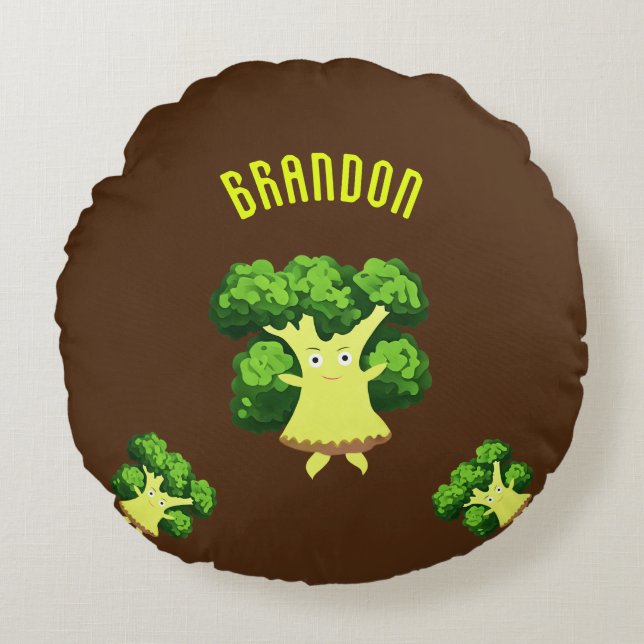 Coussins Ronds Brocoli mou (Devant)