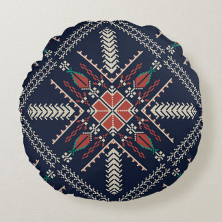 Coussins Ronds Broderie palestinienne : Conception Motif traditio