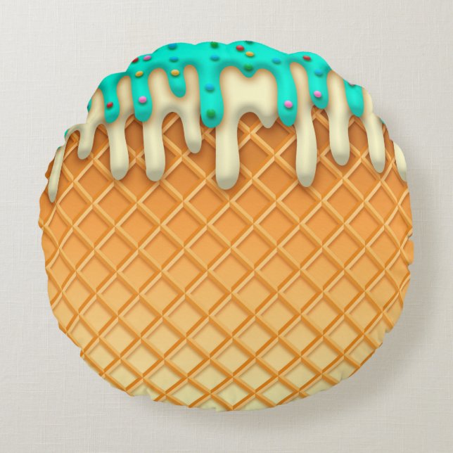 Coussins Ronds Brosse à cône de crème glacée avec arrosage (Devant)