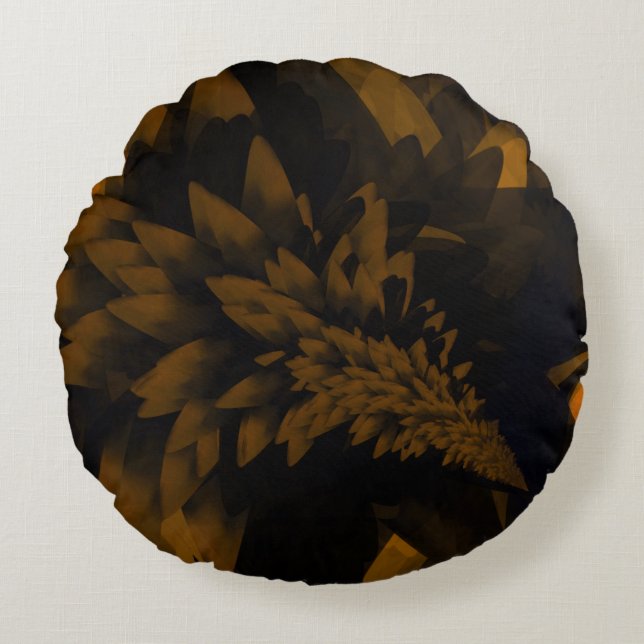 Coussins Ronds Brown and Black Bloom (Devant)