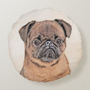 Coussins Ronds Bruxelles Griffon Smooth Painting Original Chien A