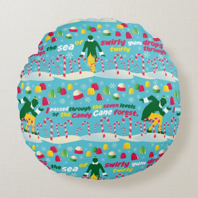 Coussins Ronds Buddy le Motif Elf Candy (Devant)