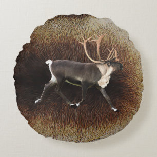 Coussins Ronds Bull Caribou (Reindeer)