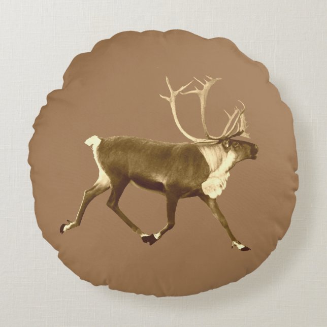 Coussins Ronds Bull Caribou - Sepia (Devant)