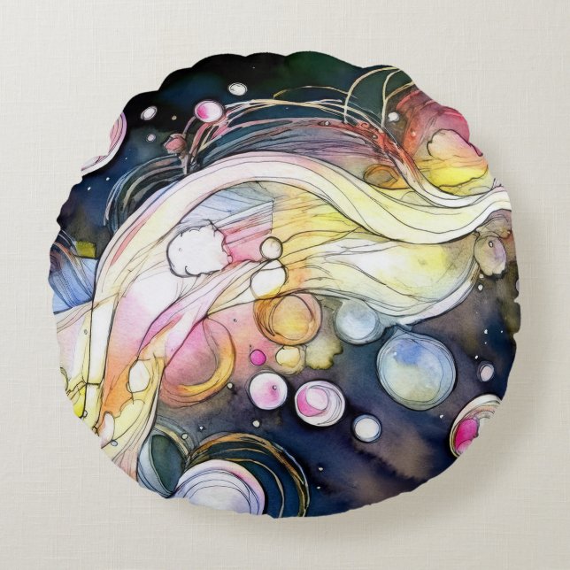 Coussins Ronds Bulles Abstraites (Devant)