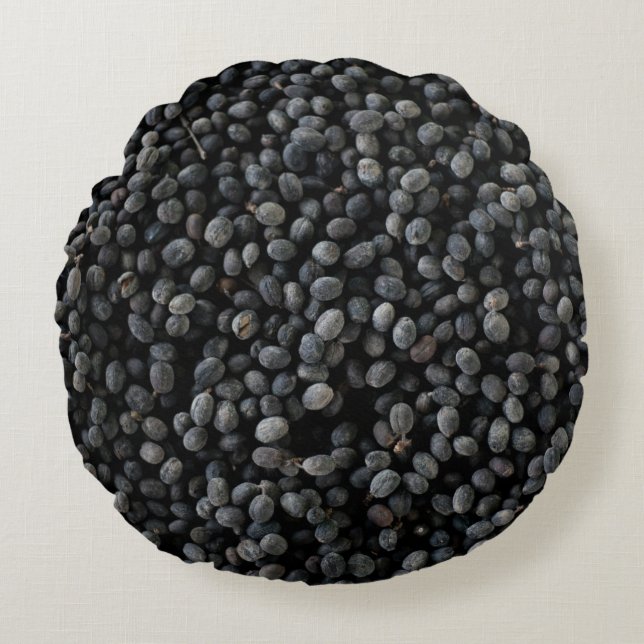 Coussins Ronds Bunch de haricots noirs (Devant)