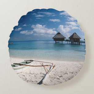 Coussins Ronds Bungalows depuis la plage Motu Toopua