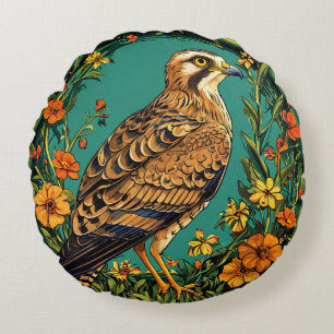 Coussins Ronds Busard de Montagu coloré Faune Raptor Oiseau