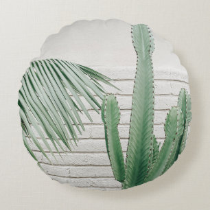 Coussins Ronds Cactus candelabra vert