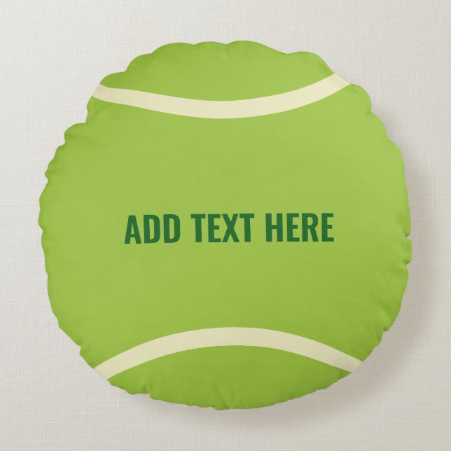 Coussins Ronds Cadeau de balle de tennis vert moderne (Devant)