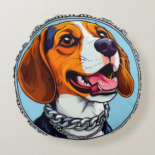 Coussins Ronds Cadeau de joli chien Beagle pour amateur d'animaux