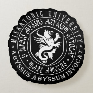 Coussins Ronds Cadeau de Miskatonic - logo d'université de