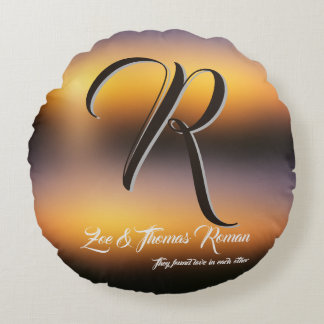 Coussins Ronds Cadeau personnalisé de pendaison de crémaillère po