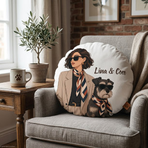 Coussins Ronds "Cadeau personnalisé pour maman de chien" "Proprié