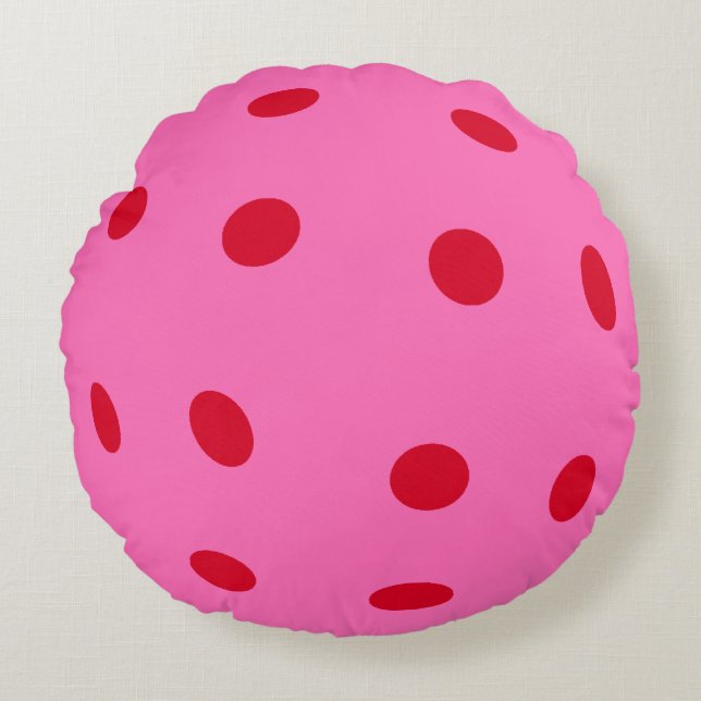 Coussins Ronds Cadeau rose décoratif de Pickleball (Devant)