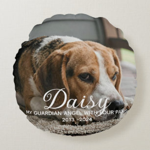 Coussins Ronds Cadeaux de mémorial de chien pour la perte d'anima