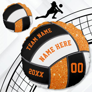 Coussins Ronds Cadeaux de volley-ball senior personnalisés dans v