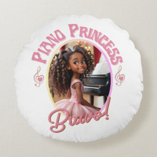 Coussins Ronds Cadeaux pour filles qui aiment jouer du piano