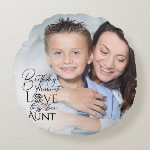 Coussins Ronds Cadeaux pour Tante Conception simple d'anniversa