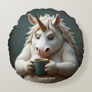 Coussins Ronds Café Unicorne Imaginaire mignon Wacky