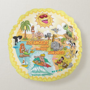 Coussins Ronds Californie Sunshine Paradise Poufs
