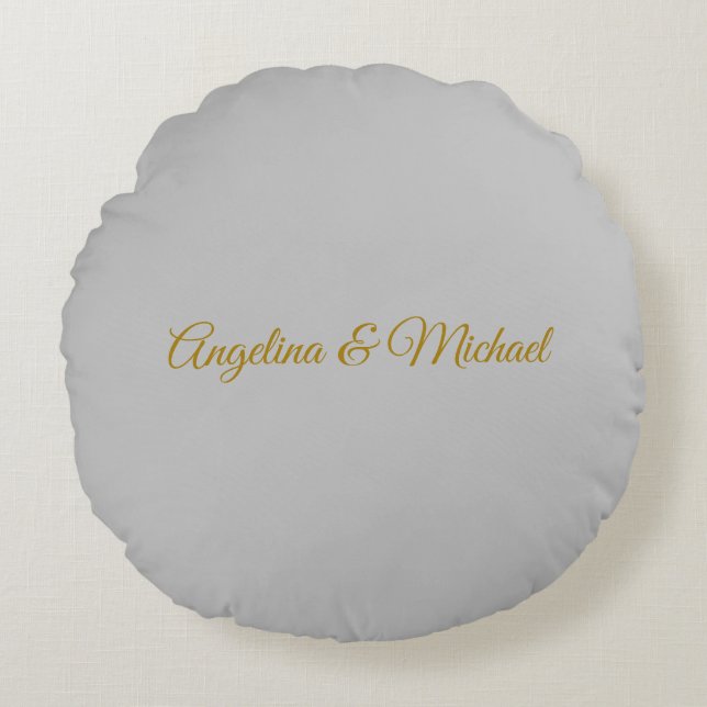 Coussins Ronds Calligraphie professionnelle Elegant or couleur (Devant)