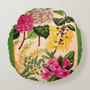 Coussins Ronds camélia, forsythie, rhododendron et acacia
