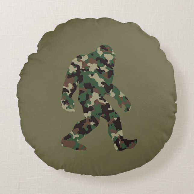 Coussins Ronds Camo Bigfoot Sasquatch (Devant)