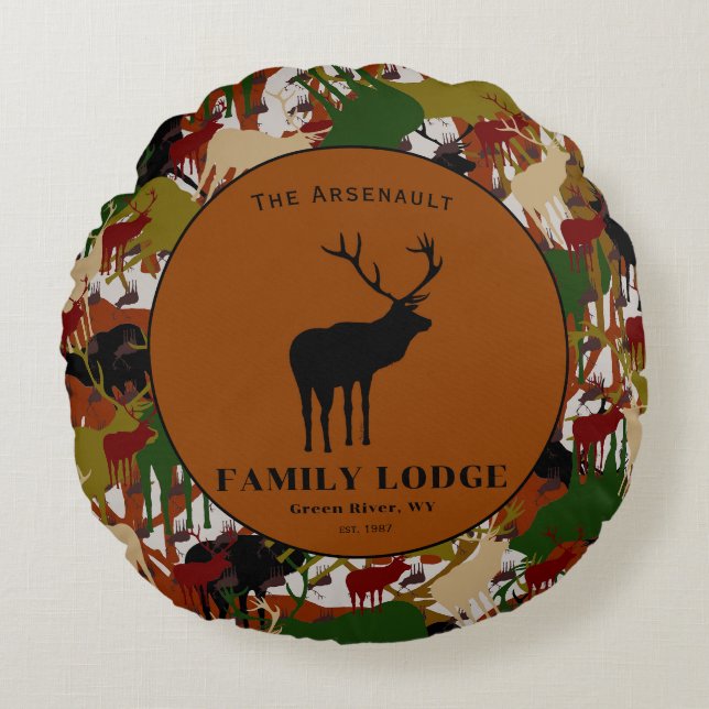Coussins Ronds Camouflage Black Brown Green Personalized (Devant)