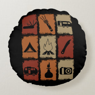 Coussins Ronds Camping - Camping Stuff Retro