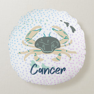 Coussins Ronds Cancer Zodiaque Crabe Moderne