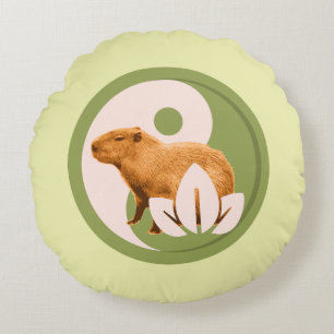 Coussins Ronds Capybara Zen Yin Yang Nature Paisible