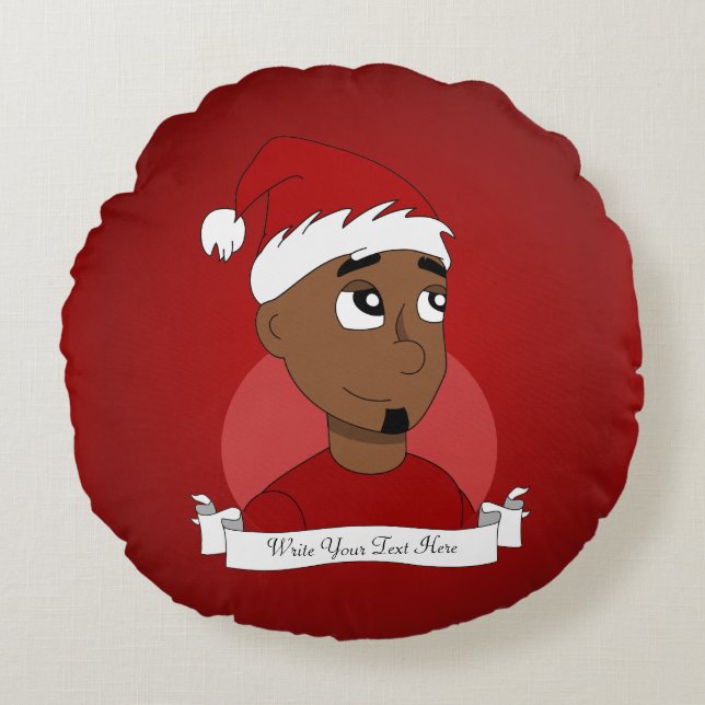 Coussins Ronds Caricature de Noël (Devant)