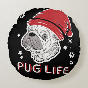 Coussins Ronds Carlin Vie Animal Père Noël Noël